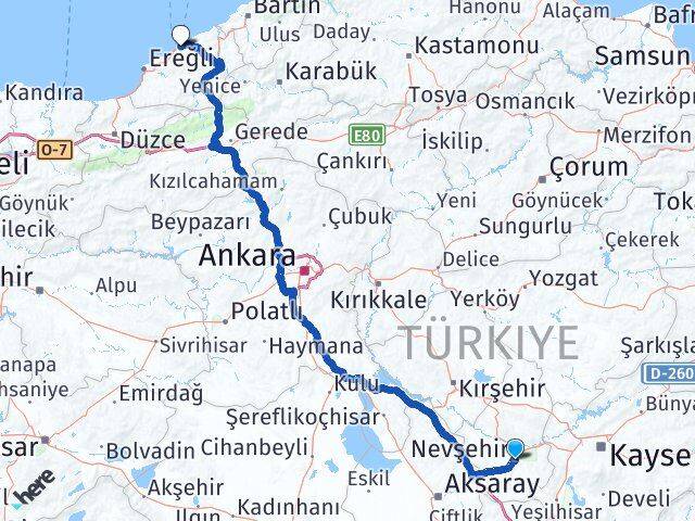 Nevşehir Kozlu Zonguldak Arası Kaç Km - Yol Haritası
