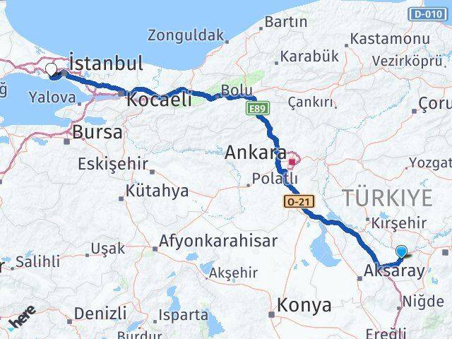 Nevşehir Küçükçekmece İstanbul Arası Kaç Km - Yol Haritası