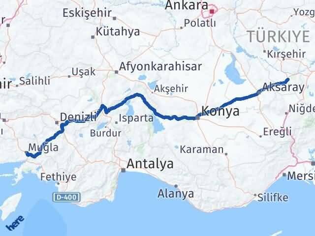 Nevşehir Menteşe Muğla Arası Kaç Km - Yol Haritası