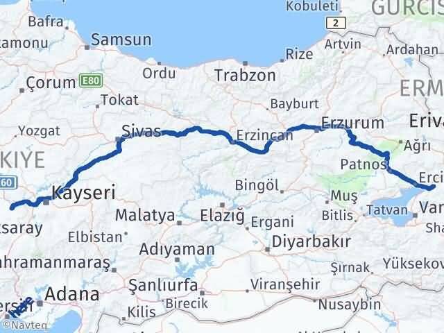 Nevşehir Muradiye Van Arası Kaç Km - Yol Haritası