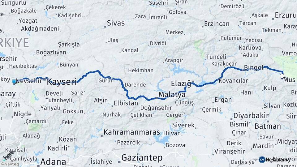 Nevşehir Nevşehir Otogarı Arası Kaç Km - Yol Tarifi