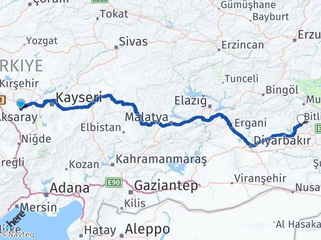 Nevşehir Sason Batman Arası Kaç Km - Yol Haritası