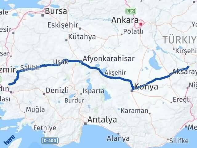 Nevşehir Tire İzmir Arası Kaç Km - Yol Haritası