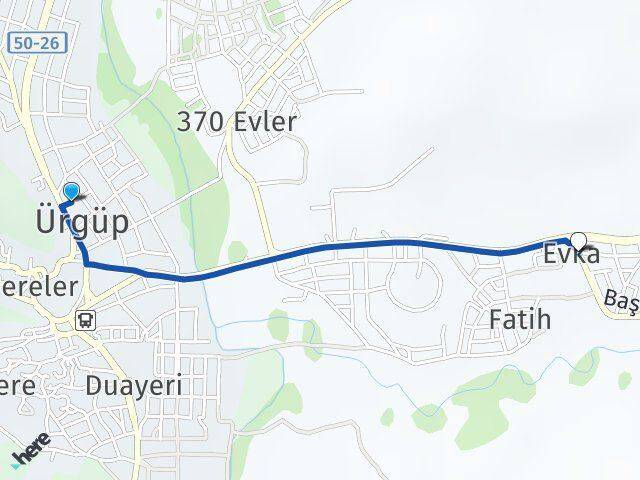 Nevşehir Ürgüp Evka Ürgüp Arası Kaç Km - Yol Haritası