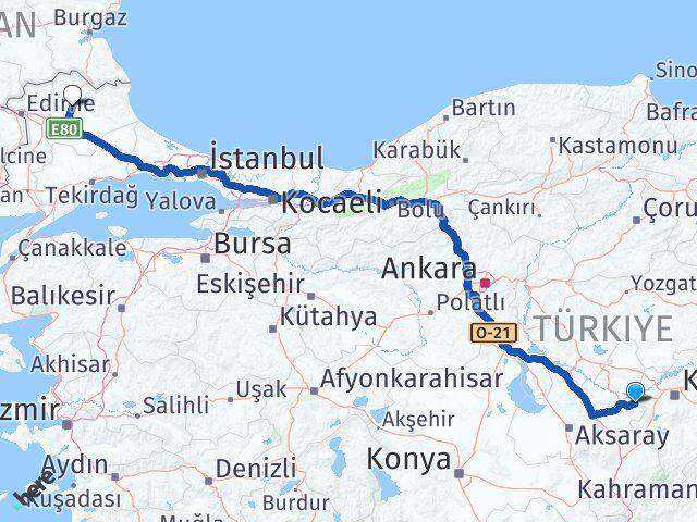 Nevşehir Ürgüp Kırklareli Arası Kaç Km - Yol Haritası