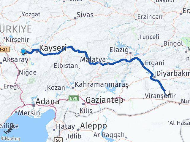 Nevşehir Ürgüp Mardin Arası Kaç Km - Yol Haritası