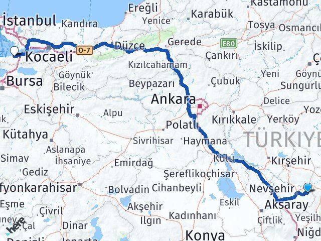 Nevşehir Ürgüp Yalova Arası Kaç Km - Yol Haritası