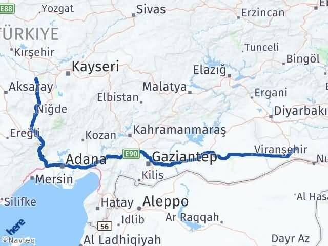 Nevşehir Yeşilli Mardin Arası Kaç Km - Yol Haritası