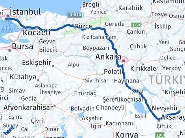 Nevşehir Zeytinburnu İstanbul Arası Kaç Km - Yol Haritası