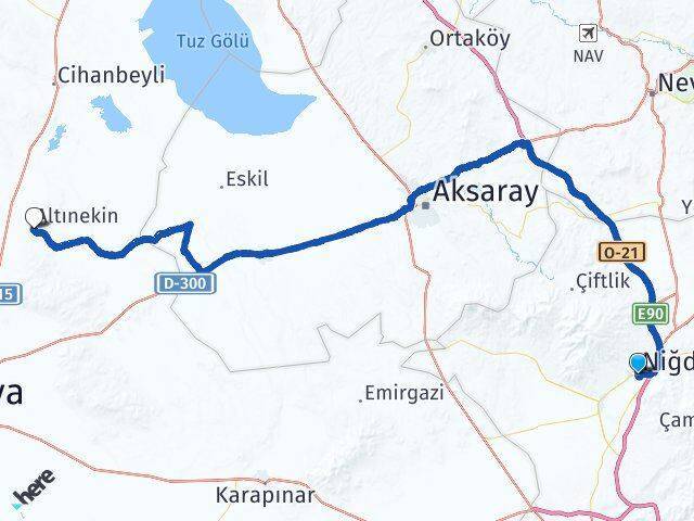 Niğde Altınekin Arası Kaç Km - Yol Tarifi