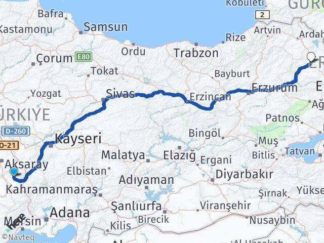Niğde Altunhisar Kars Arası Kaç Km - Yol Haritası