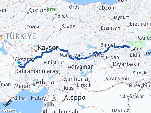 Niğde Altunhisar Muş Arası Kaç Km - Yol Haritası