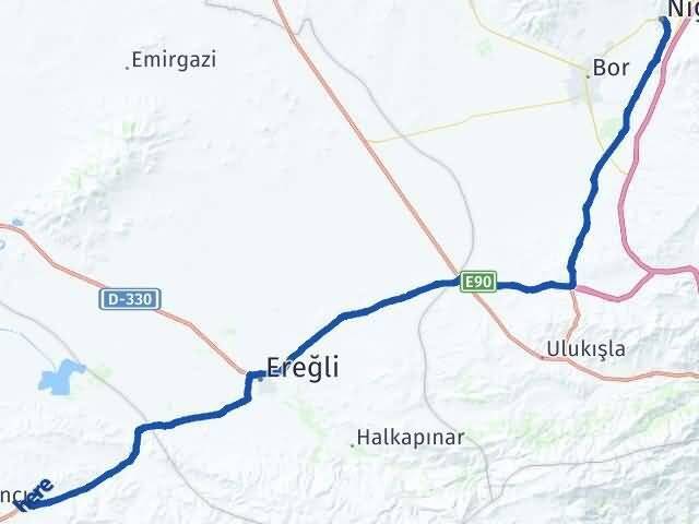 Niğde Ayrancı Karaman Arası Kaç Km - Yol Haritası