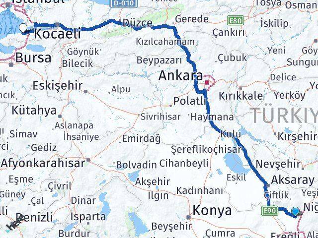 Niğde Bor Yalova Arası Kaç Km - Yol Haritası