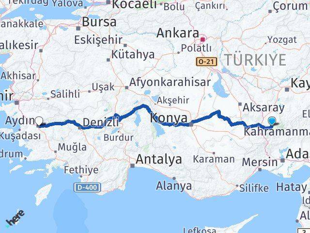 Niğde Çamardı Aydın Arası Kaç Km - Yol Haritası