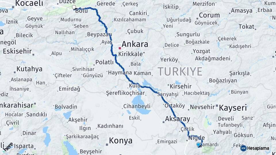Çamardı Bolu Arası Kaç Km - Yol Tarifi