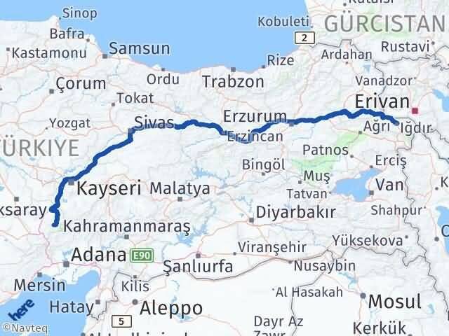 Niğde Çamardı Iğdır Arası Kaç Km - Yol Haritası