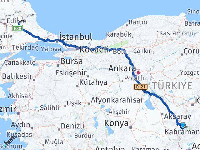 Niğde Çamardı Kırklareli Arası Kaç Km - Yol Haritası