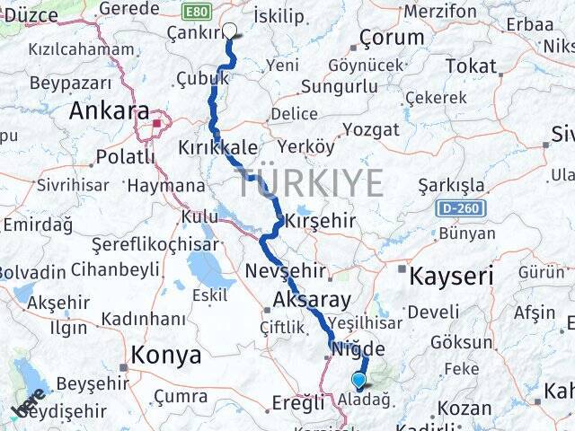 Yelatan Çankırı Arası Kaç Km - Yol Tarifi