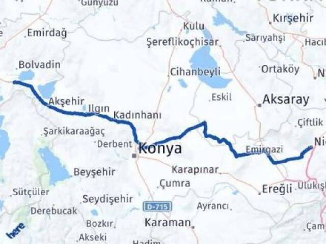 Niğde Çay Afyonkarahisar Arası Kaç Km - Yol Haritası