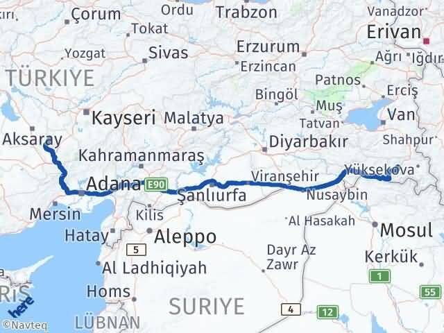 Niğde Çiftlik Hakkari Arası Kaç Km - Yol Haritası