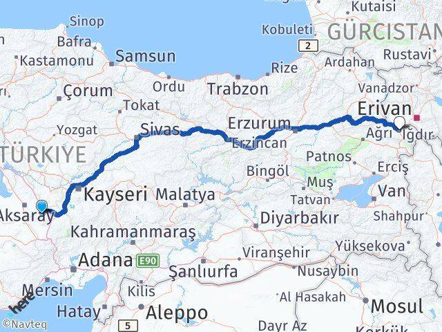 Niğde Çiftlik Iğdır Arası Kaç Km - Yol Haritası