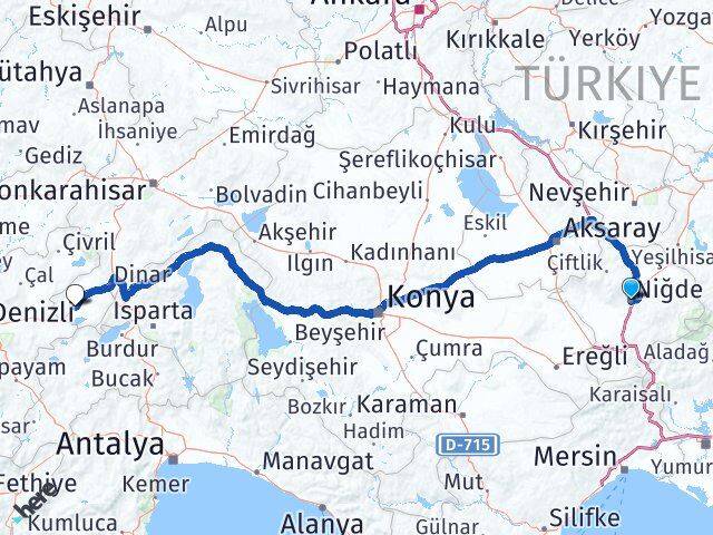Niğde Dazkırı Afyonkarahisar Arası Kaç Km - Yol Haritası