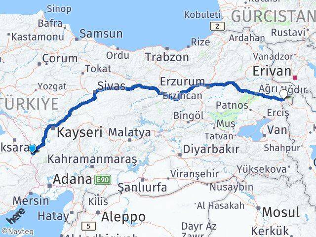 Niğde Doğubayazıt Ağrı Arası Kaç Km - Yol Haritası