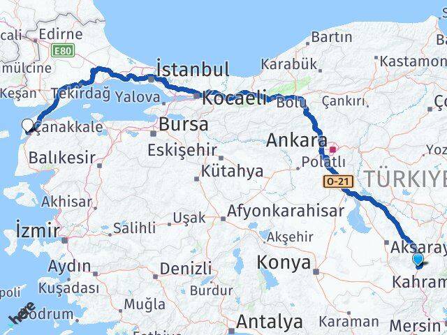 Niğde Eceabat Çanakkale Arası Kaç Km - Yol Haritası