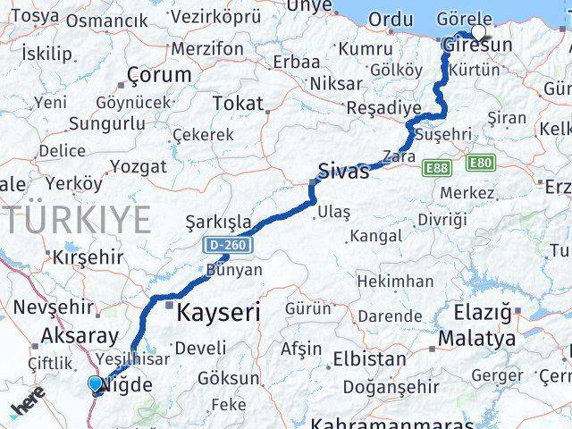 Niğde Güce Arası Kaç Km - Yol Tarifi