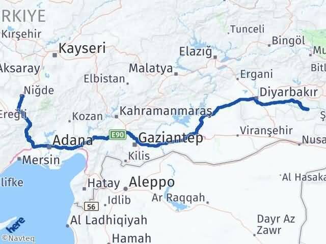 Niğde Hasankeyf Batman Arası Kaç Km - Yol Haritası