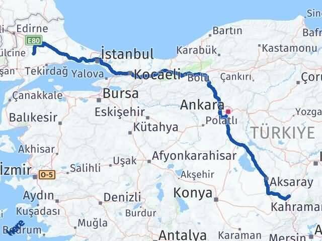 Niğde Hayrabolu Tekirdağ Arası Kaç Km - Yol Haritası