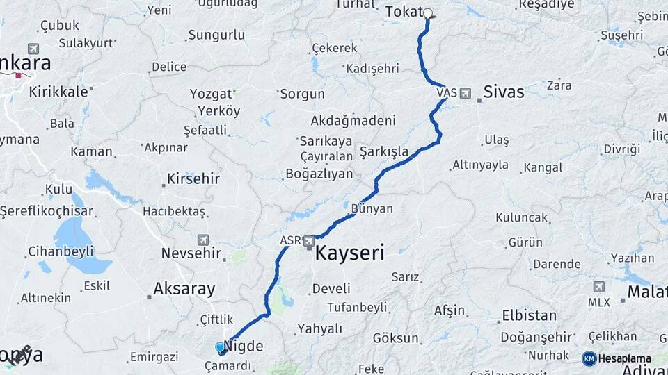 Niğde Himmetli Arası Kaç Km - Yol Haritası