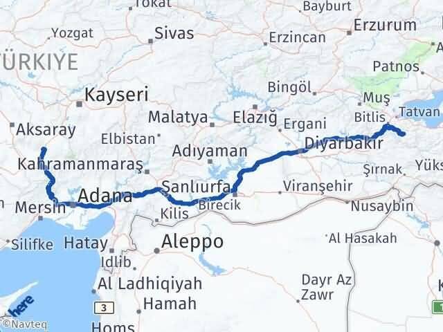 Niğde Hizan Bitlis Arası Kaç Km - Yol Haritası