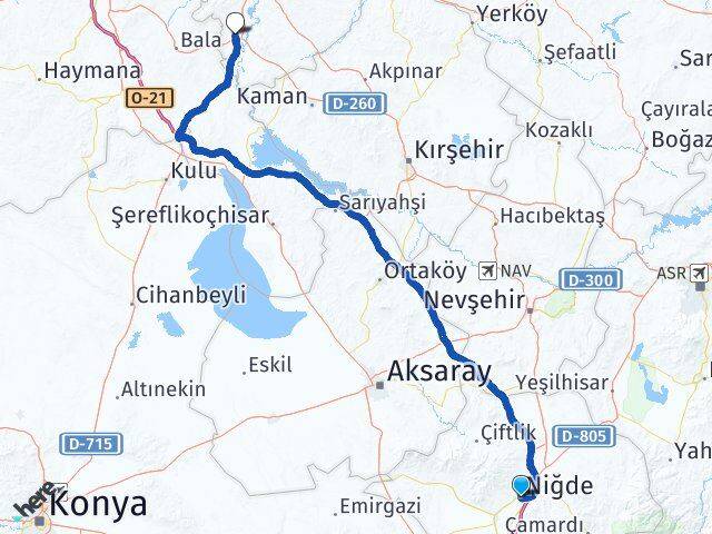 Niğde Karakeçili Kırıkkale Arası Kaç Km - Yol Haritası
