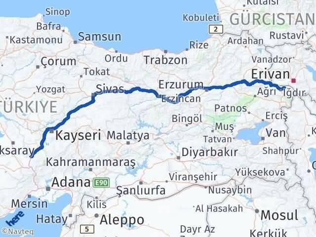 Niğde Karakoyunlu Iğdır Arası Kaç Km - Yol Haritası