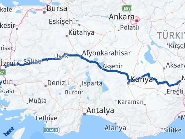 Niğde Kemalpaşa İzmir Arası Kaç Km - Yol Haritası