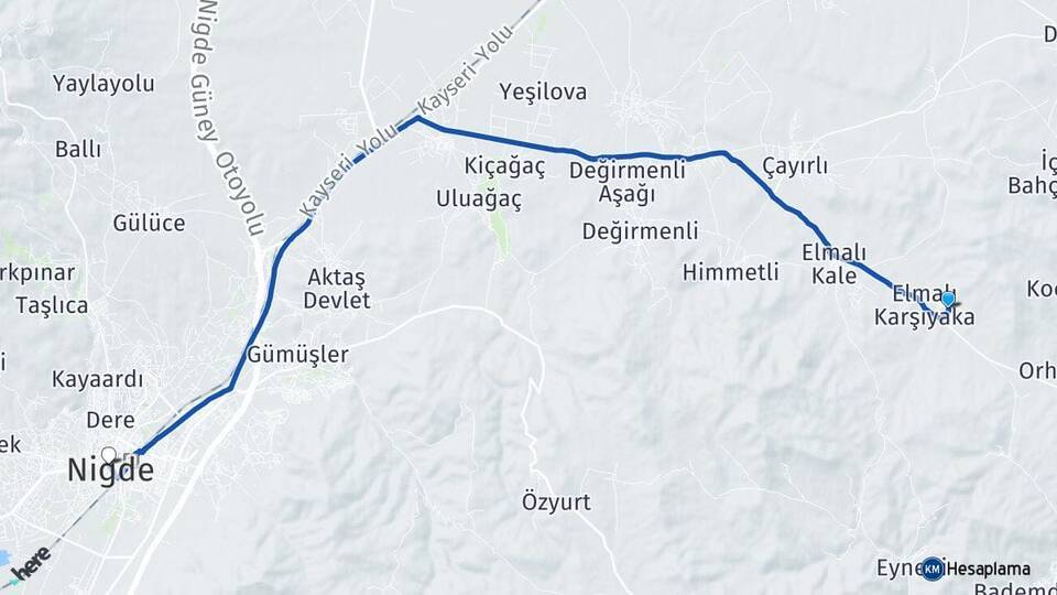 Kızılören Niğde Arası Kaç Km - Yol Tarifi