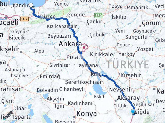Niğde Kocaali Sakarya Arası Kaç Km - Yol Haritası