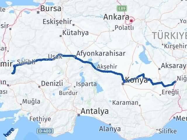 Niğde Ödemiş İzmir Arası Kaç Km - Yol Haritası