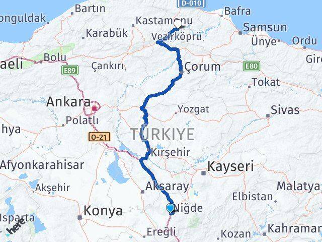Niğde Saraydüzü Sinop Arası Kaç Km - Yol Haritası