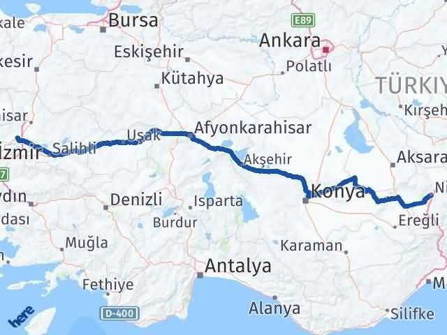 Niğde Saruhanlı Manisa Arası Kaç Km - Yol Haritası