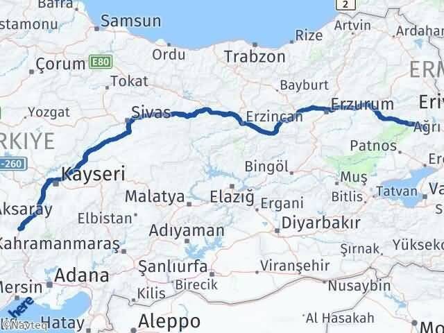 Niğde Taşlıçay Ağrı Arası Kaç Km - Yol Haritası