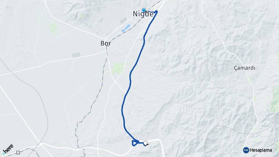 Niğde Toraman Ulukışla Arası Kaç Km - Yol Haritası