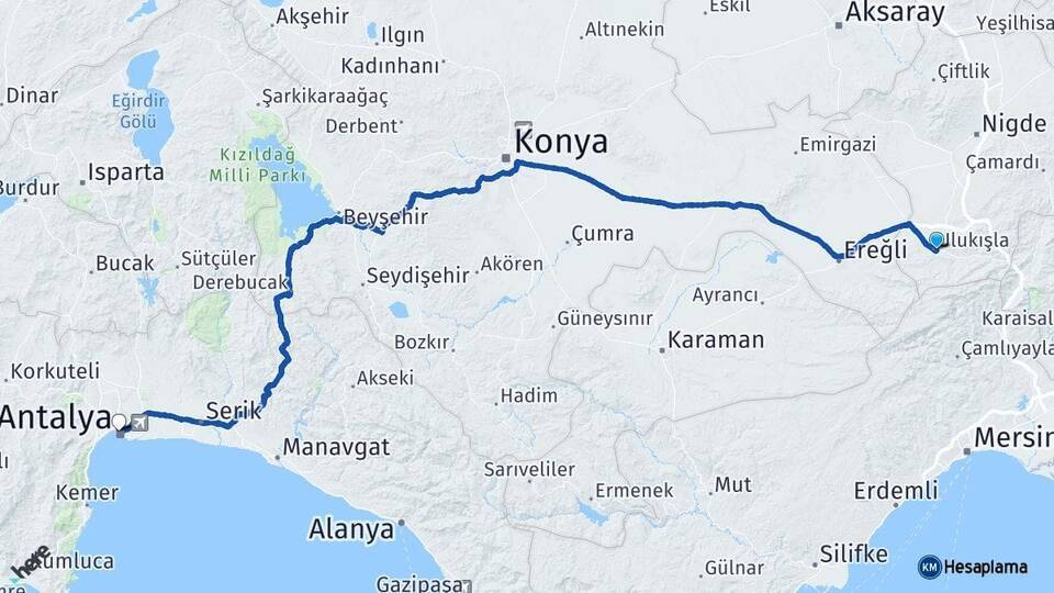 Ulukışla Antalya Arası Kaç Km - Yol Tarifi