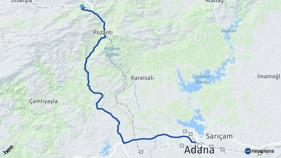 Niğde Ulukışla Çiftehan Adana Arası Kaç Km - Yol Haritası