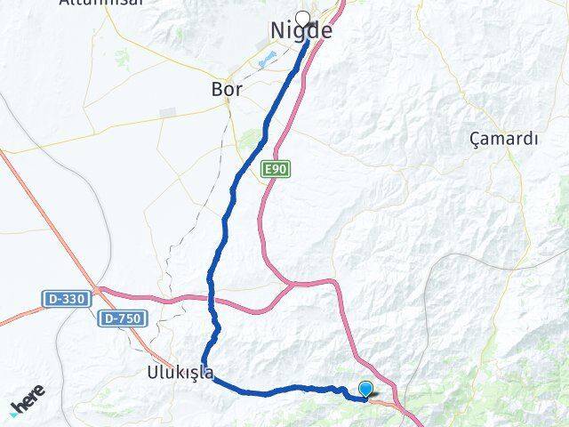 Niğde Ulukışla Çiftehan Arası Kaç Km - Yol Haritası