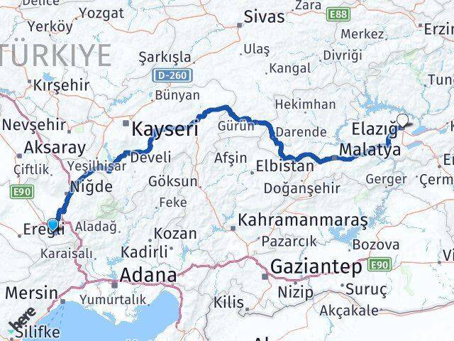 Ulukışla Elazığ Arası Kaç Km - Yol Tarifi