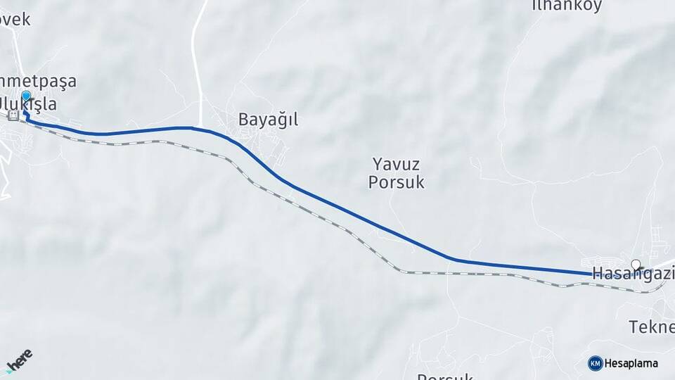 Niğde Ulukışla Hasangazi Ulukışla Arası Kaç Km - Yol Haritası