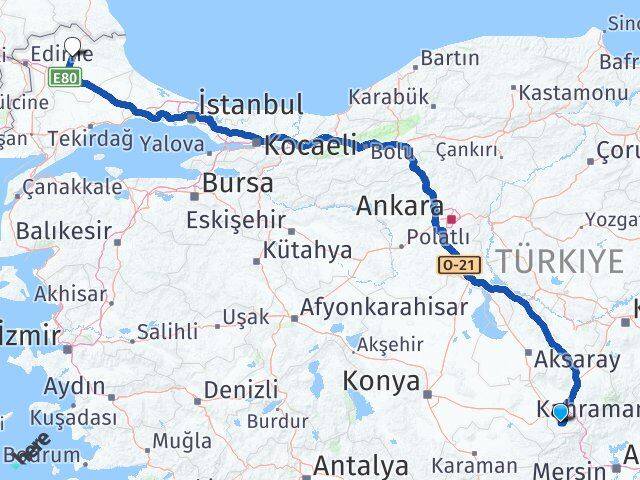 Niğde Ulukışla Kırklareli Arası Kaç Km - Yol Haritası